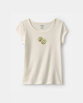 Girls Kiwi Ribbed Tee - Ivory
