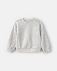 Toddler Girl 'Let's Play' Fleece Pullover Sweatshirt - Grey