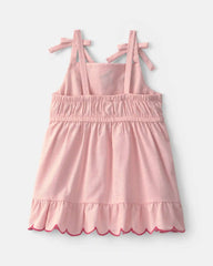Baby Girl Cherry Short-Sleeve Dress - Pink