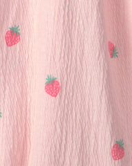 Baby Girl Strawberry Romper - Pink