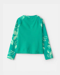 Girls 3-Piece Floral Rashguard Swimsuit Set - Green