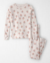 Girls 2-Piece Organic Cotton Ribbed Pajama Set in Strawberry Print