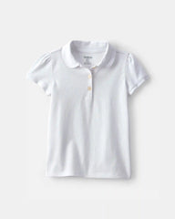 Toddler Girl Uniform Polo Shirt - White