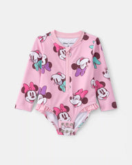 Baby Girl Disney© Minnie Mouse 1-Piece Swimsuit Rashguard - Pink