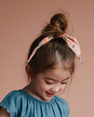 Toddler Girl 2-Pack Bow Scrunchies in Clementine Grove Print - Hot Pink/Rose