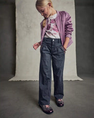 Girls 'Sundance Ranch' Horse Poplin Bomber Jacket - Purple