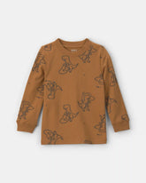 Toddler Boy Dinosaur Long-Sleeve Tee - Brown