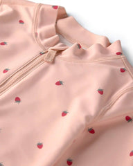 Toddler Girl 2-Piece Recycled Rashguard Swimsuit Set in Strawberry Print