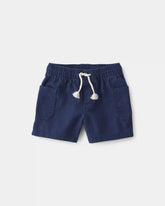 Baby Boy Twill Drawstring Shorts - Navy