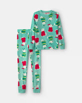 Kids 2-Piece Christmas DreamPlush Snug Fit Pajama Set - Green