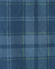 Boys Plaid Long-Sleeve Button-Down Shirt - Navy Blue