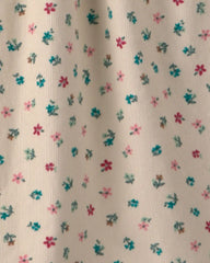 Girls Floral Collared Corduroy Dress - Cream