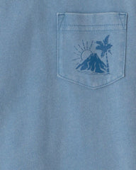 Toddler Boy Tropical Island Pocket Tee - Blue