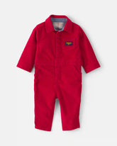 Baby Boy Corduroy Long-Sleeve Jumpsuit - Red