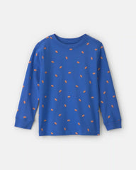 Boys Football Long-Sleeve T-Shirt - Blue