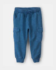 Toddler Boy French Terry Cargo Knit Joggers - Blue