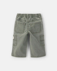 Baby Boy Splatter Paint Wide-Leg Carpenter Pants - Green
