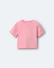 Toddler Girl Rolled Cuff Tee - Light Pink
