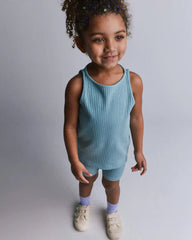 Toddler Girl Ribbed Playtime Tank Top - Pale Blue