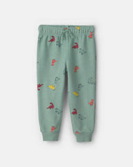 Baby Boy 2-Piece Dinosaur French Terry Sweatshirt & Pant Set - Green
