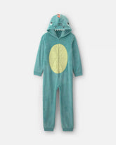 Boys 1-Piece Dinosaur Halloween Fleece Pajama Costume - Green