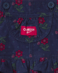 Baby Girl 2-Piece Floral Corduroy Long-Sleeve Dress Set - Navy Blue