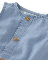 Baby Organic Cotton Chambray Romper