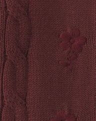 Baby Girl Organic Cotton Sweater Knit Embroidered Cardigan