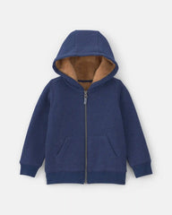 Toddler Boy Fleece Zip-Up Jacket - Navy Blue