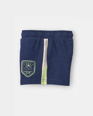 Baby Boy Dinosaur Soccer French Terry Shorts - Navy Blue
