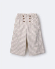 Toddler Girl Sailor Pant in Stripes - Cream/Grey