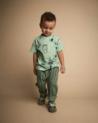 Toddler Relaxed Graphic Tee in Music Print - Green