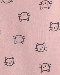 Baby Girl 3-Piece Cat Hooded Layering Set - Grey/Pink