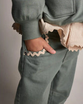 Toddler Girl Ric-Rack Cuffed Barrel Pant - Olive