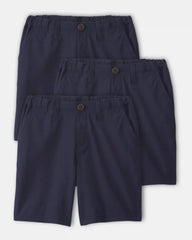 Boys 3-Pack Uniform Active Pull-On Shorts - Navy