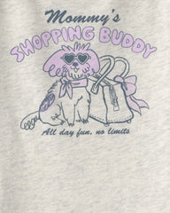 Toddler Girl 'Mommy's Shopping Buddy' Graphic Tee - Grey