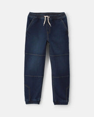 Boys Denim Relaxed Joggers - Dark Wash