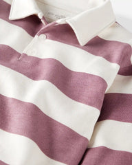 Girls Organic Cotton Henley Top in Stripes