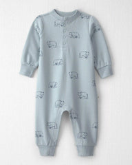 Baby Organic Cotton French Terry Jumpsuit in Winter Bears