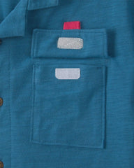 Boys Short-Sleeve Button-Down Shirt - Blue