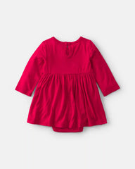 Baby Girl PurelySoft™ Long-Sleeve Bodysuit Dress - Red