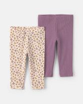 Baby Girl 2-Pack Floral Pull-On Pants - Purple