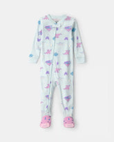 Baby Girl Fairy Tale 100% Cotton Snug Fit 1-Piece Pajama - Blue