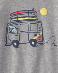 Toddler Boy Cruising Shark Graphic Tee - Grey