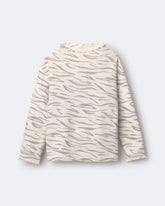 Toddler Girl Mock Neck Ruffle Long-Sleeve Top in Tiger Print - Cream
