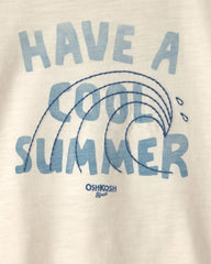 Toddler Boy 'Have A Cool Summer' Wave Top - Ivory