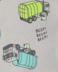 Baby Boy 4-Piece Trash Truck 100% Cotton Short-Sleeve Snug Fit Pajama Set
