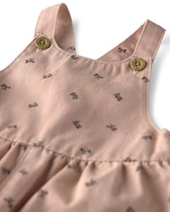 Baby Girl Organic Cotton Twill Wide Leg Overalls