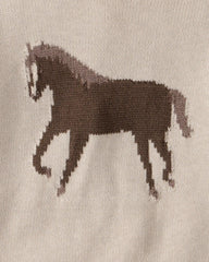 Toddler Organic Cotton Horse Sweater Knit Pullover