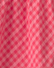 Baby Girl Gingham Tiered Dress - Coral